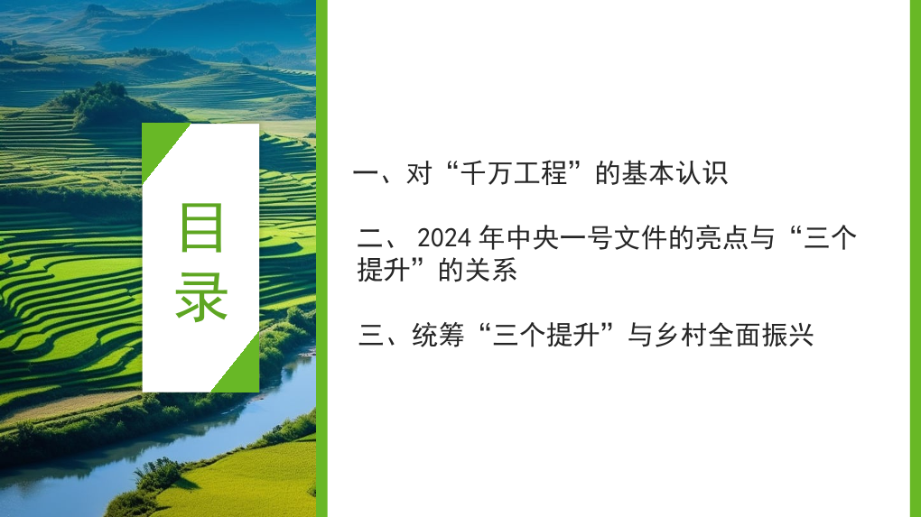 2024年中央一号文件精神解读模板（PPT）